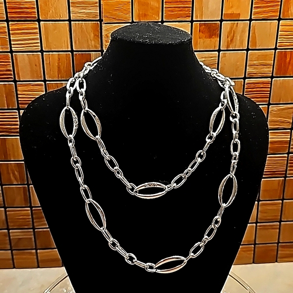 5/$25 - Daisy Fuentes Long Silverstone Necklace with Crystal Accents - Picture 1 of 5